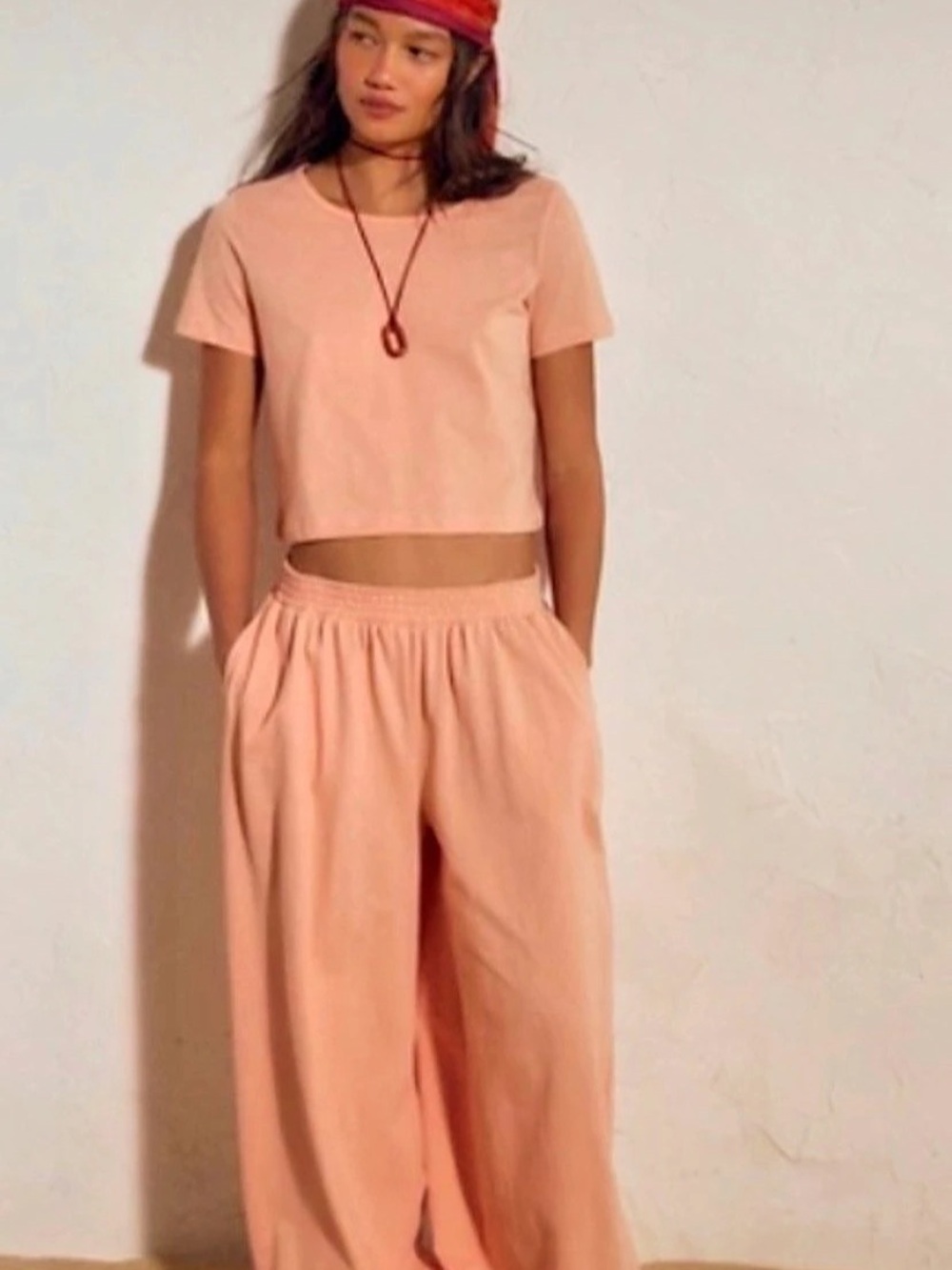 Free People Free Est Stella Pant Set Pink Size Medium NWT